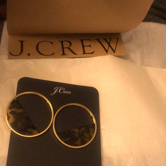 NEW J. Crew Tortoise Shell Half Disk Earrings - Picture 3 of 3